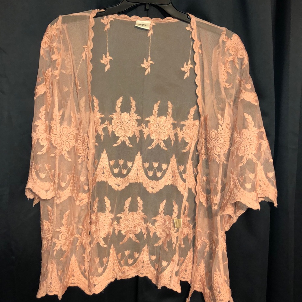 Lace blush cardigan